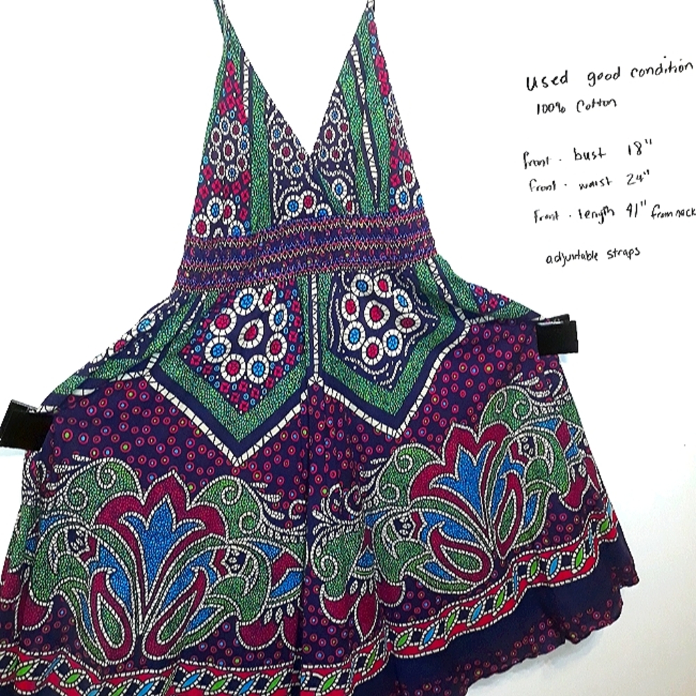 Vintage Cotton Adjustable Summer Dress